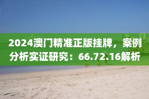 2024澳门精准正版挂牌，案例分析实证研究：66.72.16解析