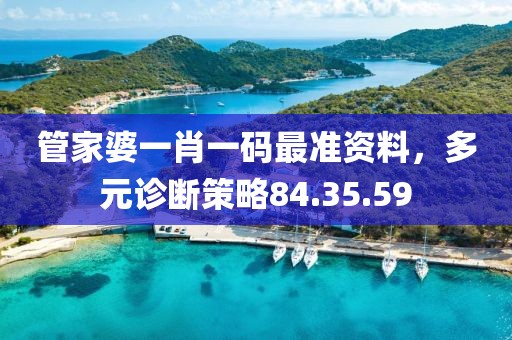 管家婆一肖一码最准资料，多元诊断策略84.35.59