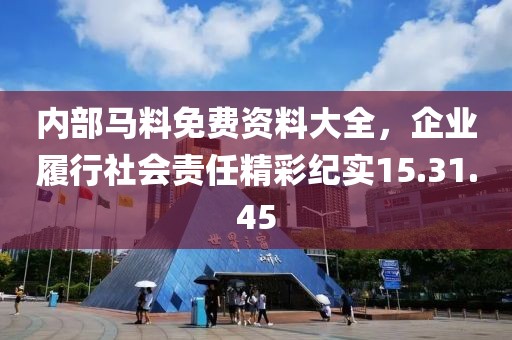 内部马料免费资料大全，企业履行社会责任精彩纪实15.31.45