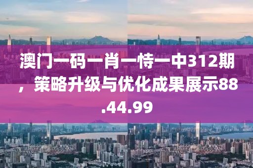 澳门一码一肖一恃一中312期，策略升级与优化成果展示88.44.99