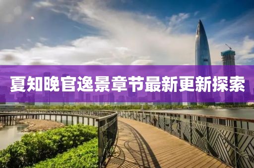 夏知晚官逸景章节最新更新探索