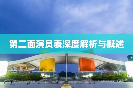 第二面演员表深度解析与概述