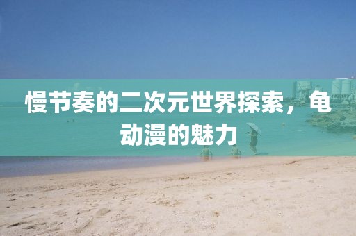 慢节奏的二次元世界探索，龟动漫的魅力