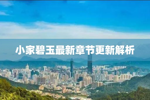 小家碧玉最新章节更新解析