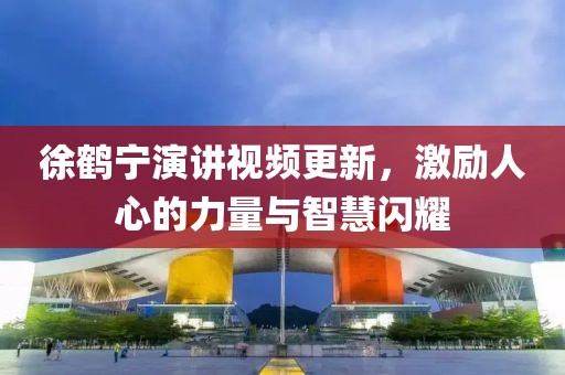 徐鹤宁演讲视频更新，激励人心的力量与智慧闪耀