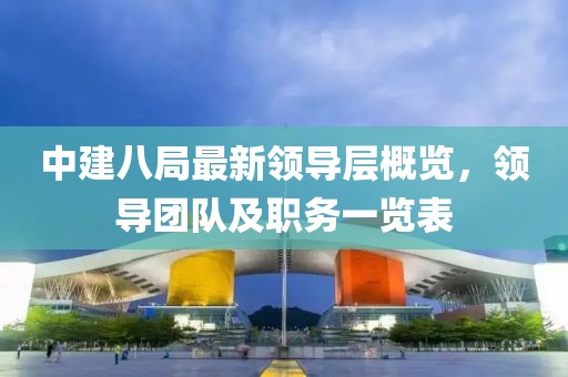 中建八局最新领导层概览，领导团队及职务一览表