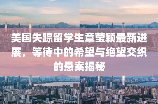美国失踪留学生章莹颖最新进展，等待中的希望与绝望交织的悬案揭秘