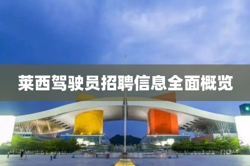 莱西驾驶员招聘信息全面概览