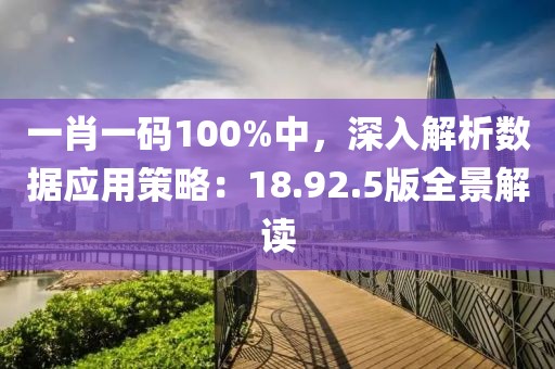 一肖一码100%中，深入解析数据应用策略：18.92.5版全景解读